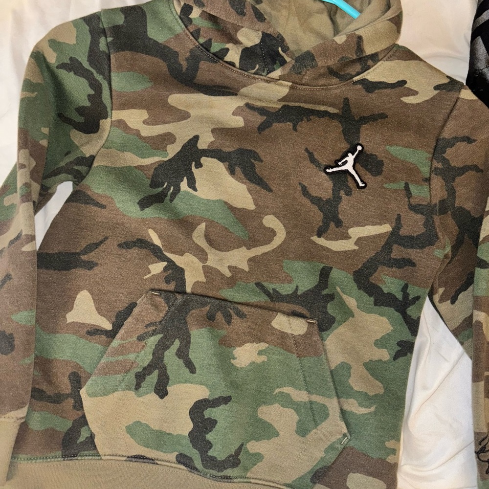 Jordan Kids' Green Camo Hoodie